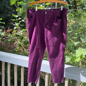 Avenue Denim Skinny Wine Color Size 18P